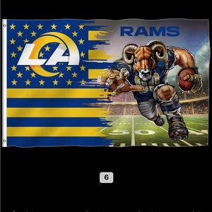 LA Rams Flag with Ram Mascot Flag 3 x 5 FT